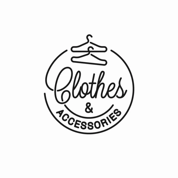Kläder och tillbehör logotyp. Linjär av kläder — Stock vektor