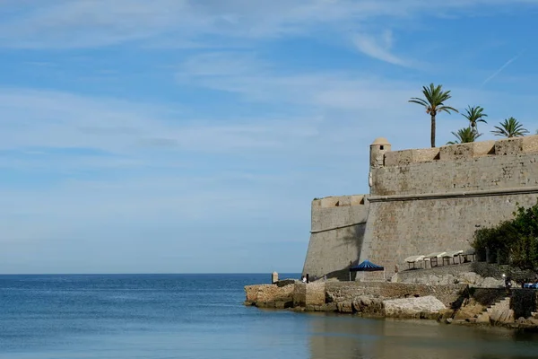 Vista Desde Playa Casco Antiguo Peniscola Castillo — Foto de Stock