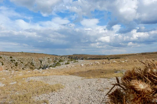 Steppe Landscape Rio Martin Archaeological Park Alacon City Teruel Region — Stock Photo, Image