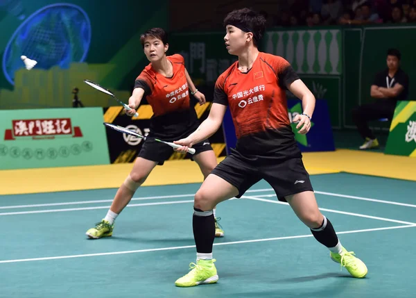 China Macau chinês abre campeonatos Badminton Duplica — Fotografia de Stock