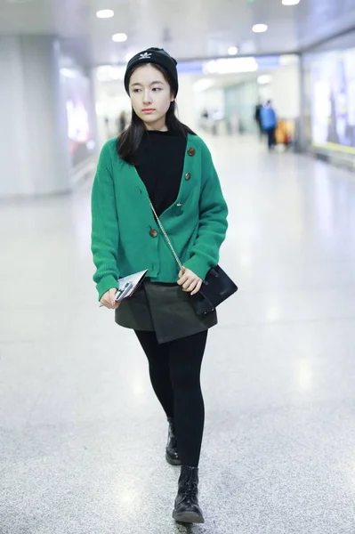Čína Landy Li módní oblečení Peking letiště — Stock fotografie