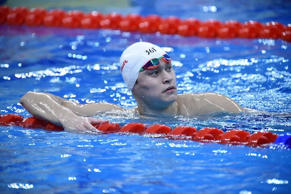 Sun Yang Pływa Basenie Mistrzostwach Świata Pływaniu 2019 1500 Metrowy — Zdjęcie stockowe