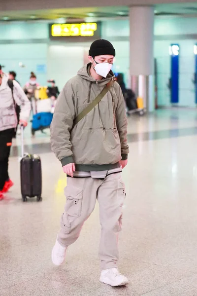 Cantante Actor Pop Chino Wei Chen Visión Wei Llega Aeropuerto —  Fotos de Stock