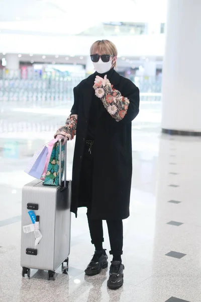 Liu Chinese Idol Boy Band R1Se Přiletí Pekingské Letiště Přistání — Stock fotografie