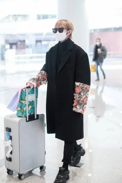 Liu Della Boy Band Cinese Idol R1Se Arriva Aeroporto Pechino — Foto Stock