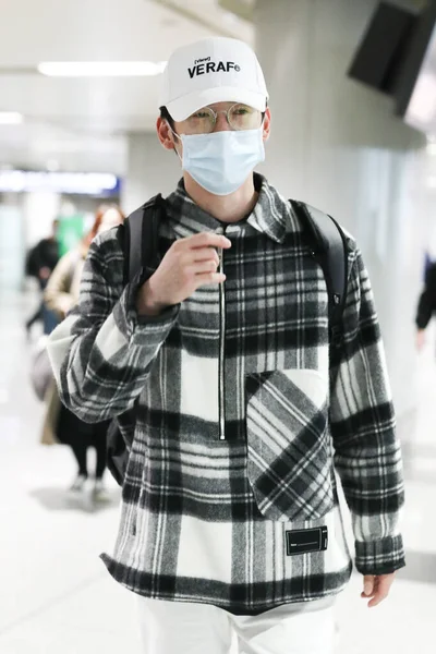Actor Chino Liu Ruilin Llega Aeropuerto Beijing Antes Salida Beijing — Foto de Stock