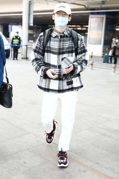 Chinese Actor Liu Ruilin Arrives Beijing Airport Departure Beijing China — Stock Photo, Image