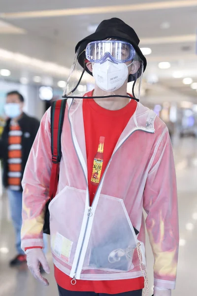 Chinese Actor Lei Leo Arrives Beijing Airport Departure Beijing China — Stock Photo, Image