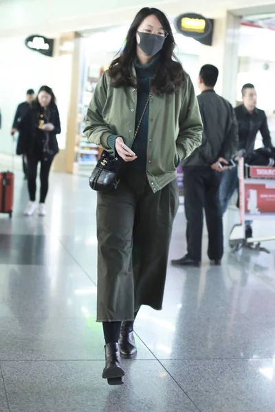 Former Female Chinese Volleyball Player Hui Ruoqi Arrives Beijing Airport — Stock Photo, Image