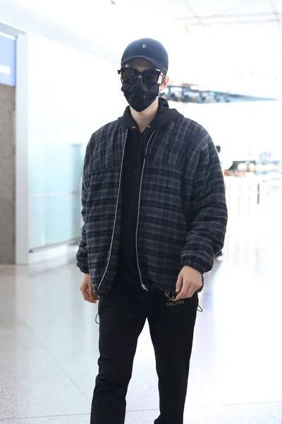 Actor Cantante Chino Chen Xuedong Cheney Chen Llega Aeropuerto Beijing — Foto de Stock