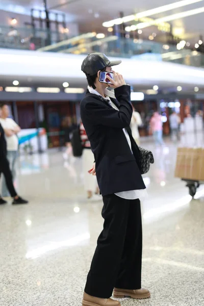 Actrice Chanteuse Mannequin Chinoise Zhang Xinyu Viann Zhang Arrive Aéroport — Photo