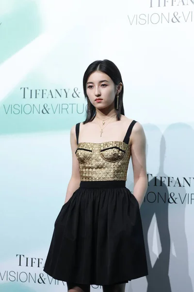 中国女演员张志峰出席了2019年8月19日在中国上海举行的蒂芬尼公司 Tiffany 促销活动 — 图库照片