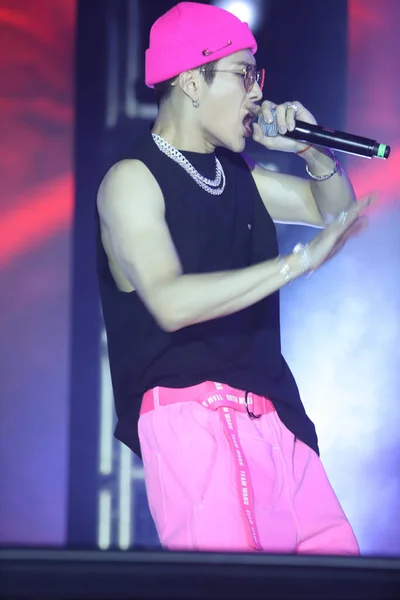 Rappeur Chanteur Danseur Hong Kong Jackson Wang Chante Danse Lors — Photo