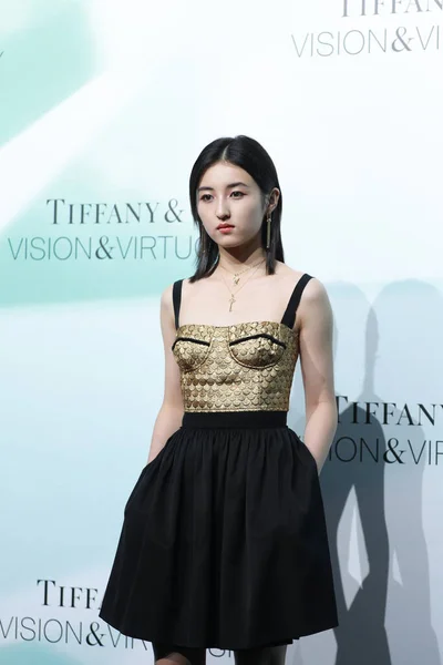 Chinese Actress Zhang Zifeng Attends Tiffany Promotional Event Shanghai China — ストック写真