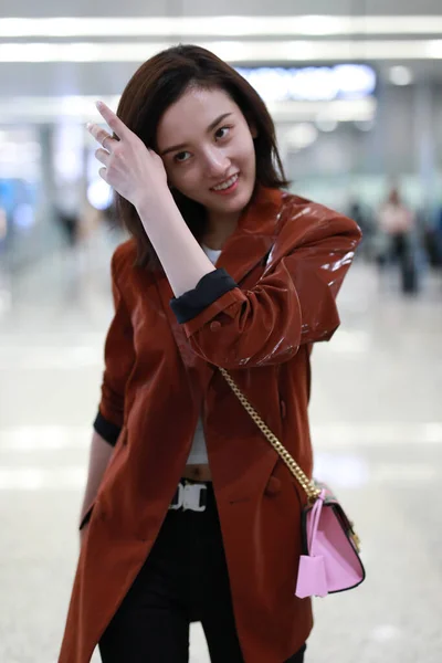 Die Chinesische Schauspielerin Song Zeigt Sich Vor Ihrem Abflug November — Stockfoto