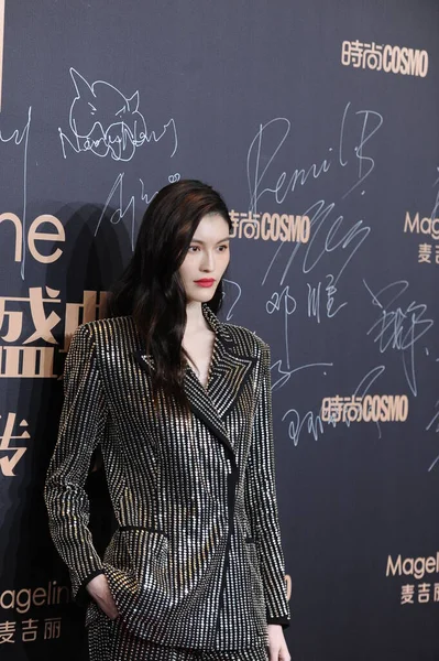 Modelo Actriz China Sui Sui Asiste Noche Glamour Cosmo 2019 —  Fotos de Stock