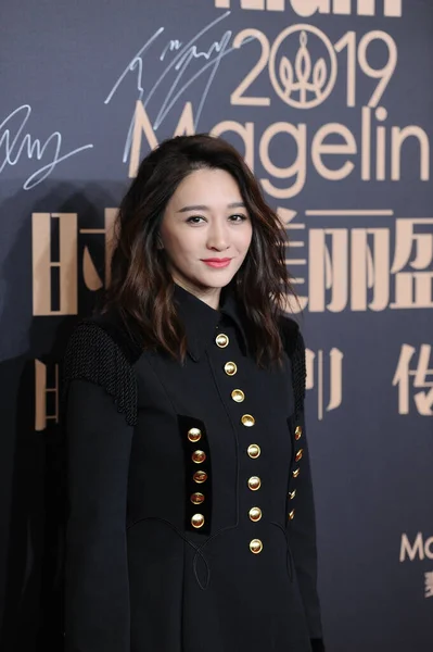 Actriz China Xiaoran Asiste Noche Glam Cosmo 2019 Shanghai China — Foto de Stock