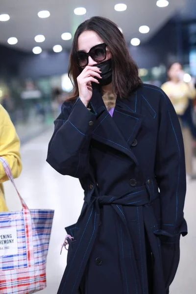 Chinese Actress Singer Song Jia Arrives Shanghai Airport Departure Shanghai — Stock Photo, Image