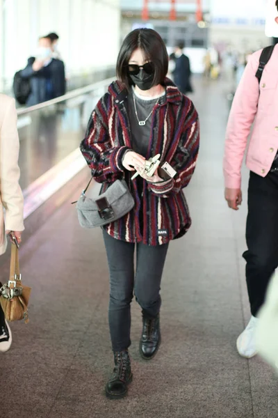 Китайська Акторка Чжан Сюїнг Також Відома Софі Чжан Прибуває Аеропорт — стокове фото