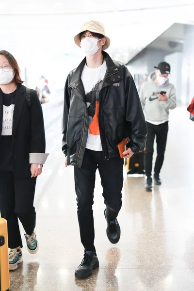 Chinese Actor Zhang Yunlong Also Kown Leon Zhang Arrives Airport — Stock Photo, Image