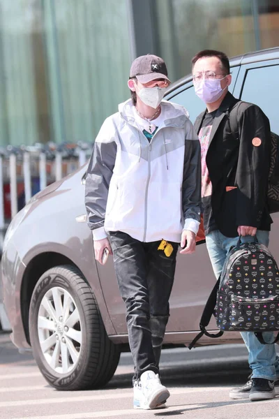 Chinese Rapper Singer Songwriter Acteur Wang Linkai Xiao Gui Arriveert — Stockfoto