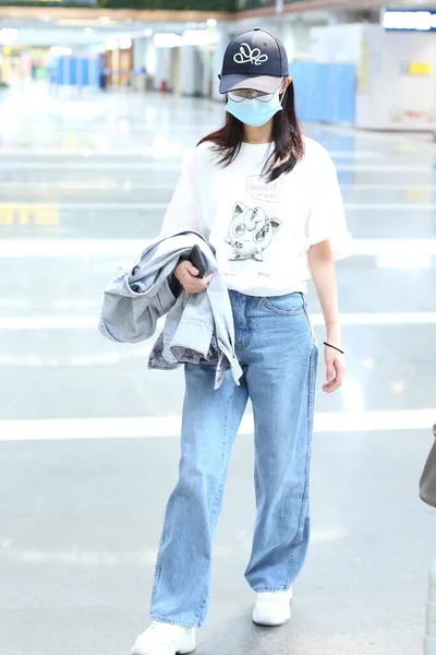 Chinese Actress Chen Yuqi Yukee Chen Arrives Beijing Airport Departure — Stock Photo, Image