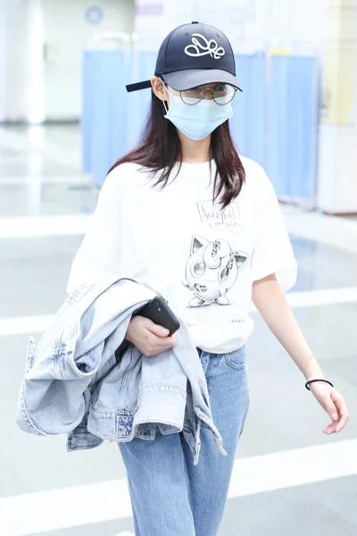 Chinese Actress Chen Yuqi Yukee Chen Arrives Beijing Airport Departure — Stock Photo, Image