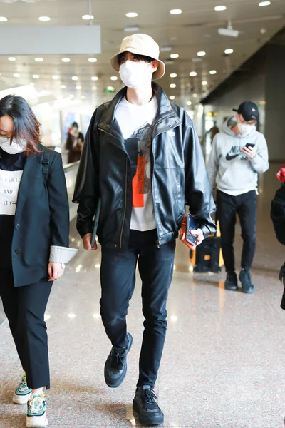 Chinese Actor Zhang Yunlong Also Kown Leon Zhang Arrives Airport — Stock Photo, Image