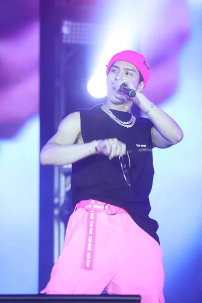 Rappeur Chanteur Danseur Hong Kong Jackson Wang Chante Danse Lors — Photo