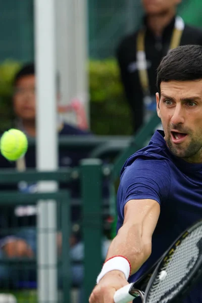 세르비아 테니스 조코비치 Novak Djokovic 2019 롤렉스 마스터 Rolex Shanghai — 스톡 사진