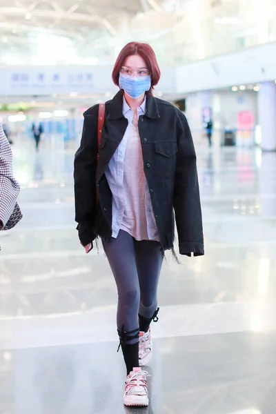 Chinese Actress Singer Model Zhang Xinyu Viann Zhang Arrives Beijing — Stock Photo, Image