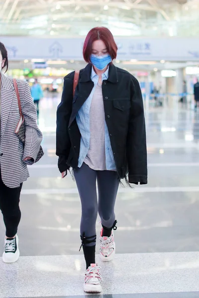 Chinese Actress Singer Model Zhang Xinyu Viann Zhang Arrives Beijing — Stock Photo, Image