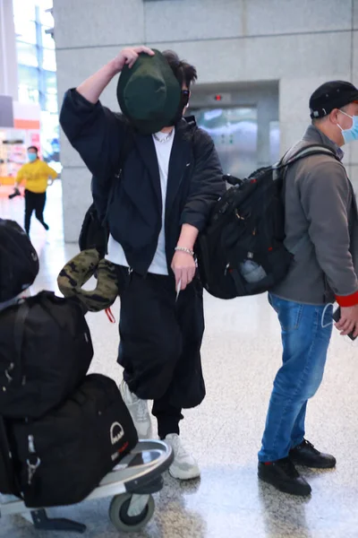 Chinese Television Variety Show Host Actor Qian Feng Arrives Airport — Stock Photo, Image