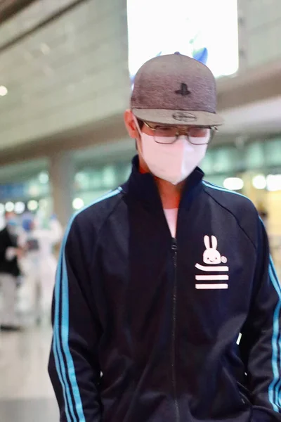 Chinese Singer Chen Chusheng Arrives Beijing Airport Departure Beijing China — Stock Photo, Image