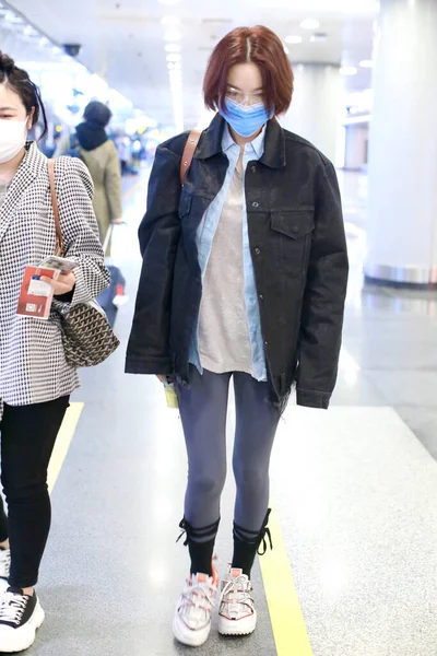 Chinese Actress Singer Model Zhang Xinyu Viann Zhang Arrives Beijing — Stock Photo, Image