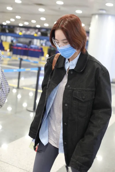 Attrice Cantante Modella Cinese Zhang Xinyu Viann Zhang Arriva Aeroporto — Foto Stock