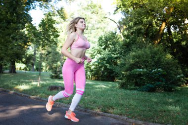 Parkta güzel genç kadının yapması germe egzersizleri