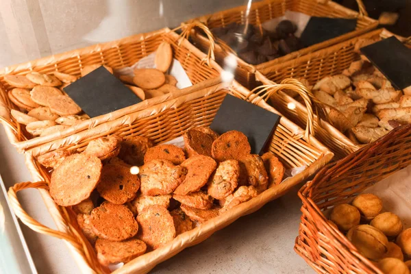 Variety Cookies Counter Pastry Shop Pastries Baking Shop — Stock Photo, Image