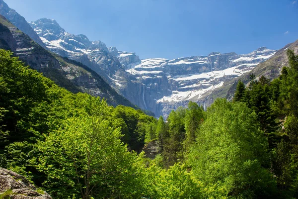 在法国比利牛斯，Gavarnie 瀑布 图库图片