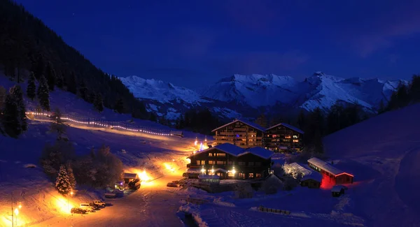 Ski resort, mountains in Switzerland — Stock Photo, Image