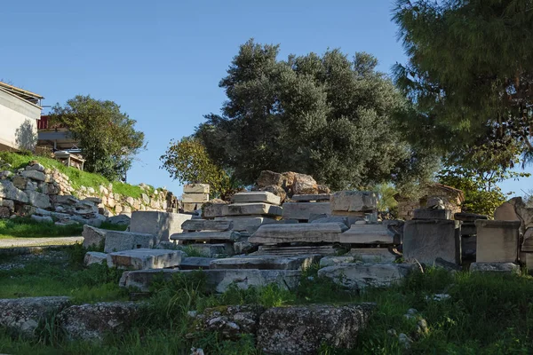Огромные Мраморные Плиты Камни Древнего Храма Каменной Стены — стоковое фото