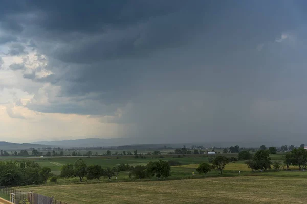 Paysage Été Avec Campagne Rurale Herbe Verte Arrière Plan — Photo