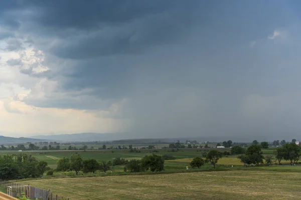 Paysage Rural Avec Champs Nuages — Photo