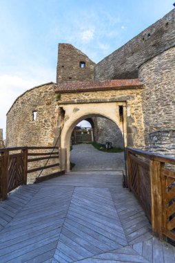 San Marino Kalesi 'nin girişinin manzarası.