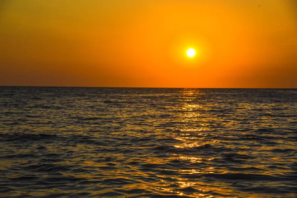 Coucher Soleil Sur Mer — Photo