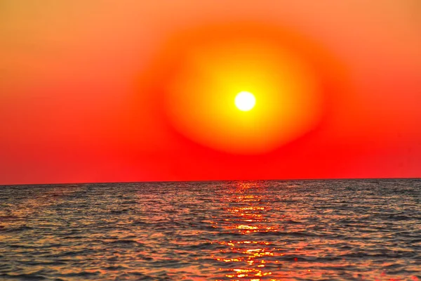 Vacker Solnedgång Havet — Stockfoto