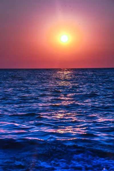 Coucher Soleil Sur Mer — Photo