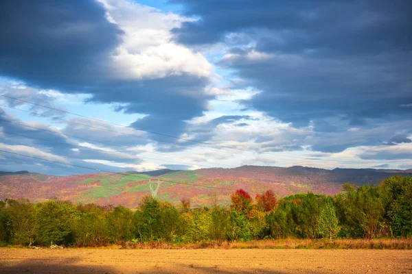 Herfst Landschap Met Bomen Wolken — Stockfoto