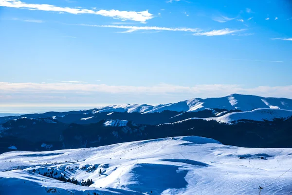 Vista Das Montanhas Inverno — Fotografia de Stock