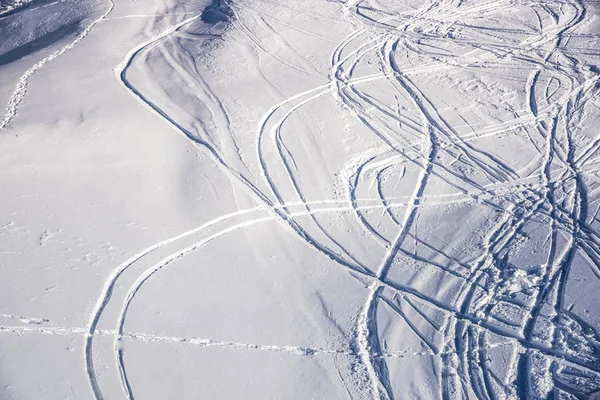 Ski Tracks Snow — Stock Photo, Image